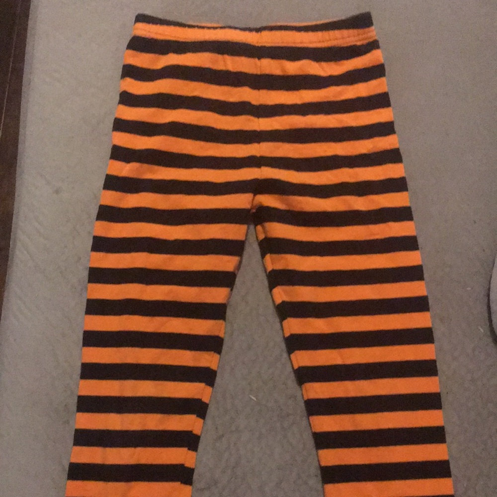Striped Orange and Black Leggings